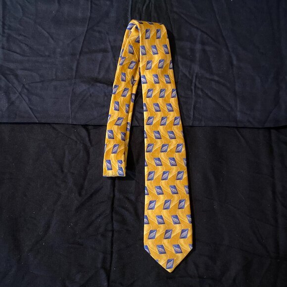 Robert Talbott Yellow and Blue Silk Tie - Picture 1 of 5
